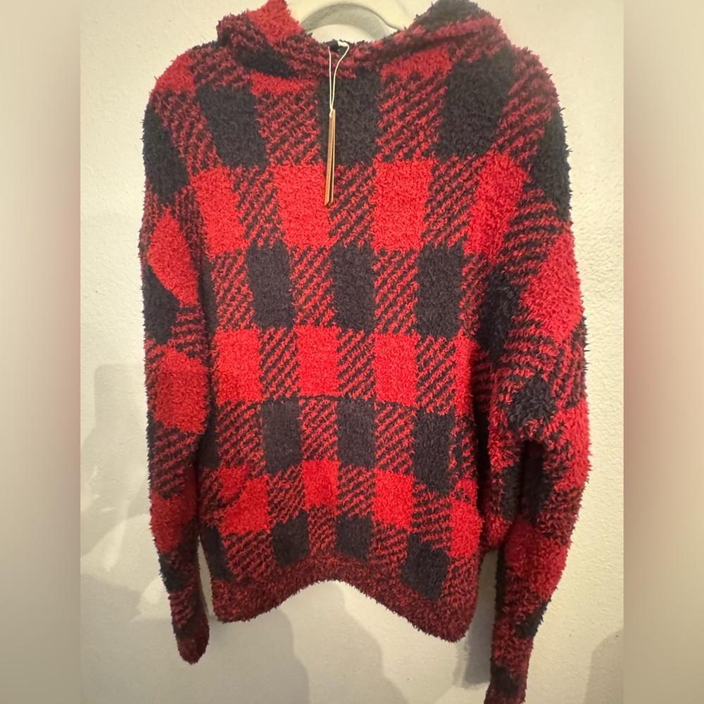 Skims Red and Black Checkered Sweater Size S/M